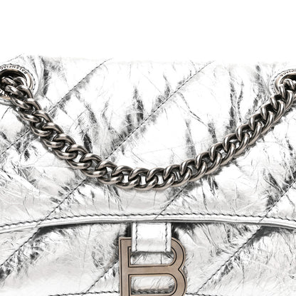 Balenciaga Crushed Calfskin Quilted Small Crush Chain Bag Silver 9 of 11