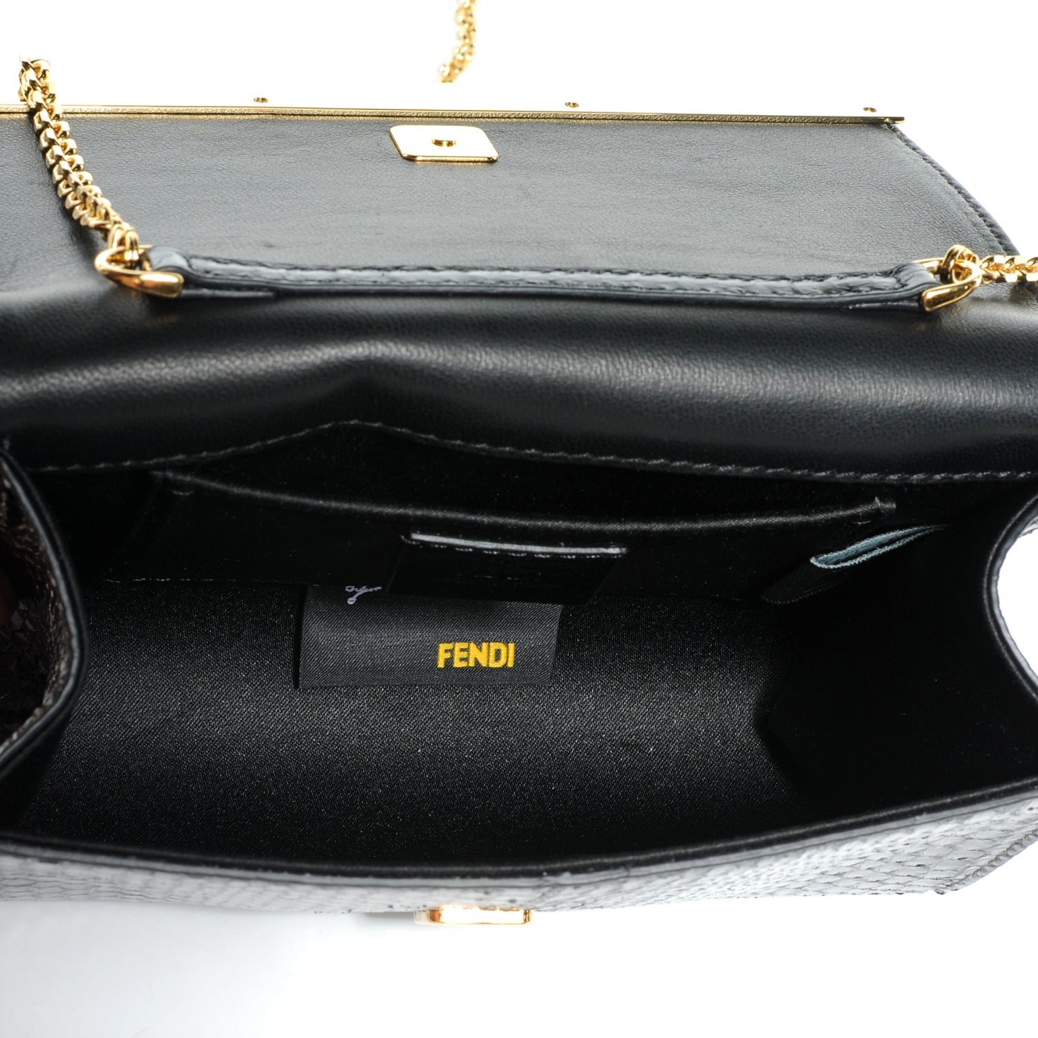 Fendi Python Mini Rush Clutch Black 7 of 10