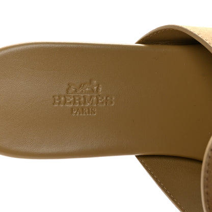 Hermes Suede Goatskin Womens Mage Sandals 38.5 Beige Albatre 8 of 9