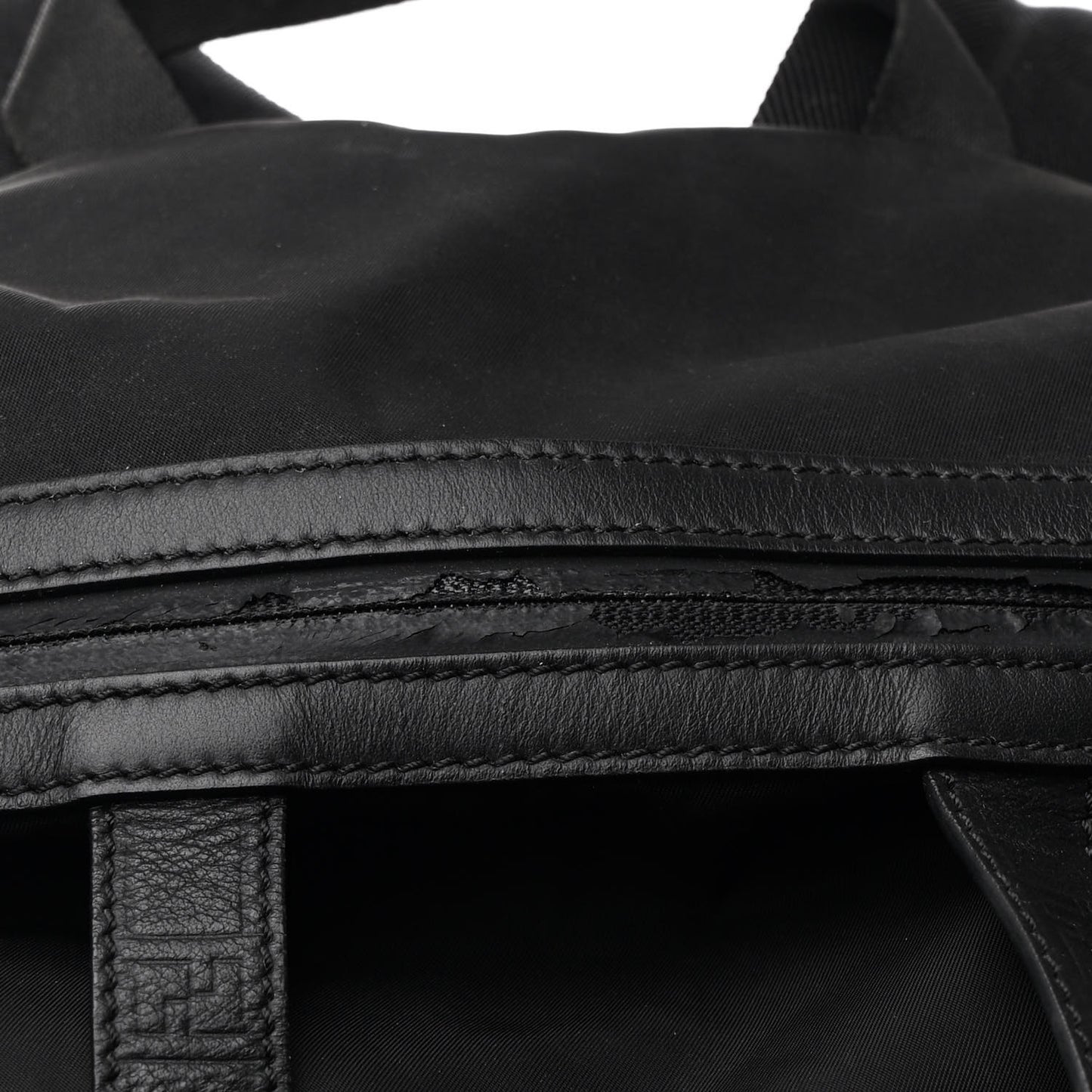 Nylon FF Embossed Backpack Black