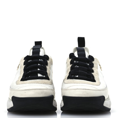 Chanel Velvet Calfskin Mixed Fibers CC Sneakers 37 Ivory Black 3 of 14