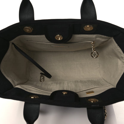 Chanel Mixed Fibers Small Deauville Tote Black 6 of 11