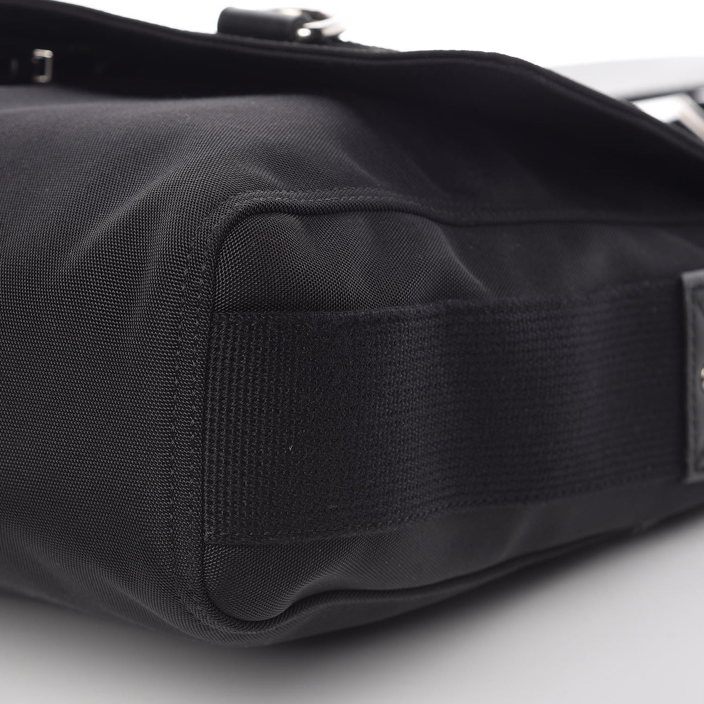 Canvas Web Medium Single Buckle Flap Messenger Bag Black