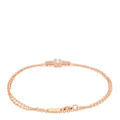 Tiffany 18K Rose Gold Diamond T Double Chain Bracelet 2 of 3