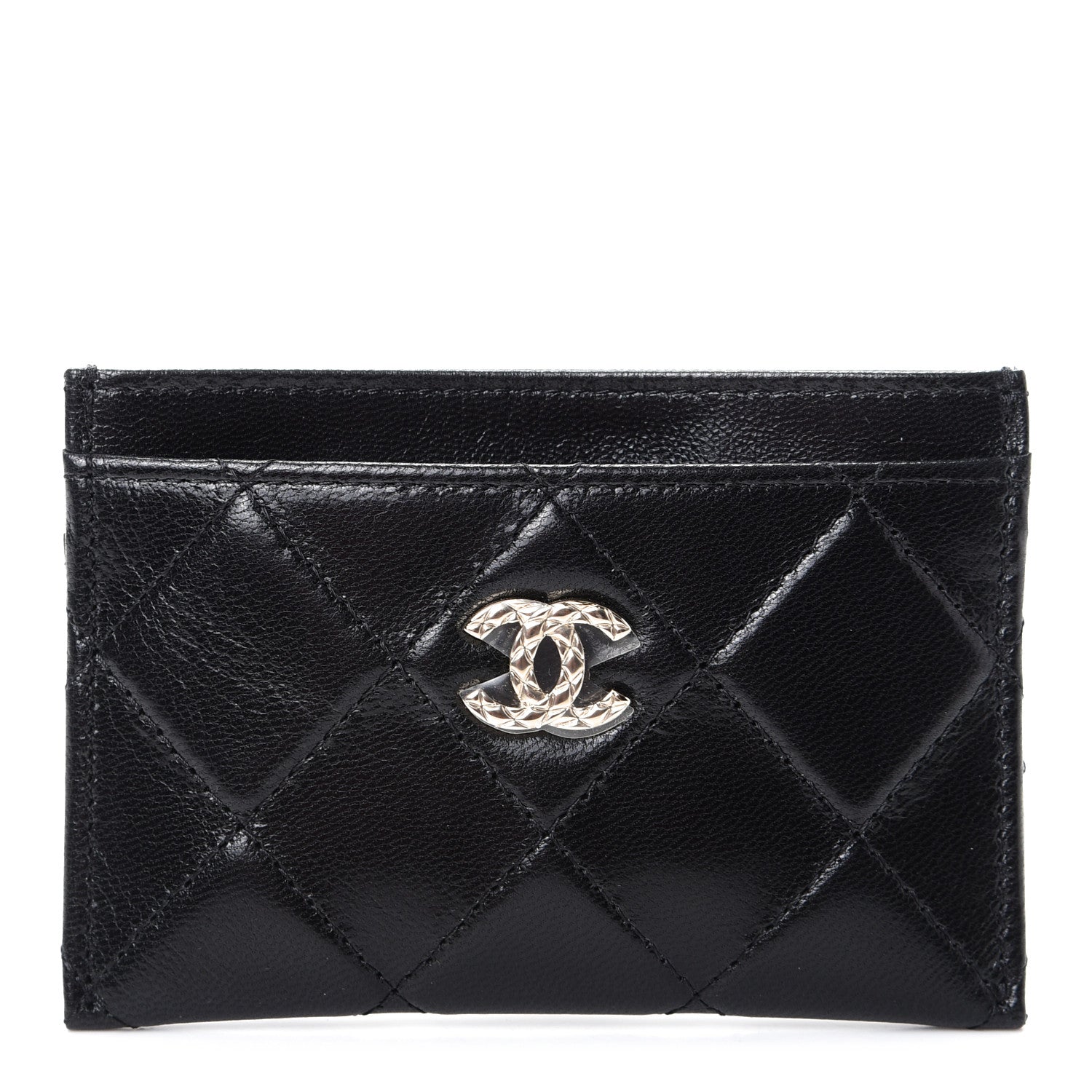Chanel Lambskin Quilted Brilliant Card Holder Black 1 of 9