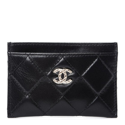 Chanel Lambskin Quilted Brilliant Card Holder Black 1 of 9