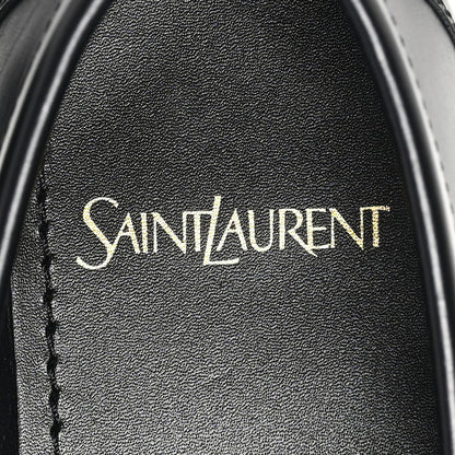 Saint Laurent Calfskin Womens Laurent Penny Loafers 37.5 Black 8 of 10