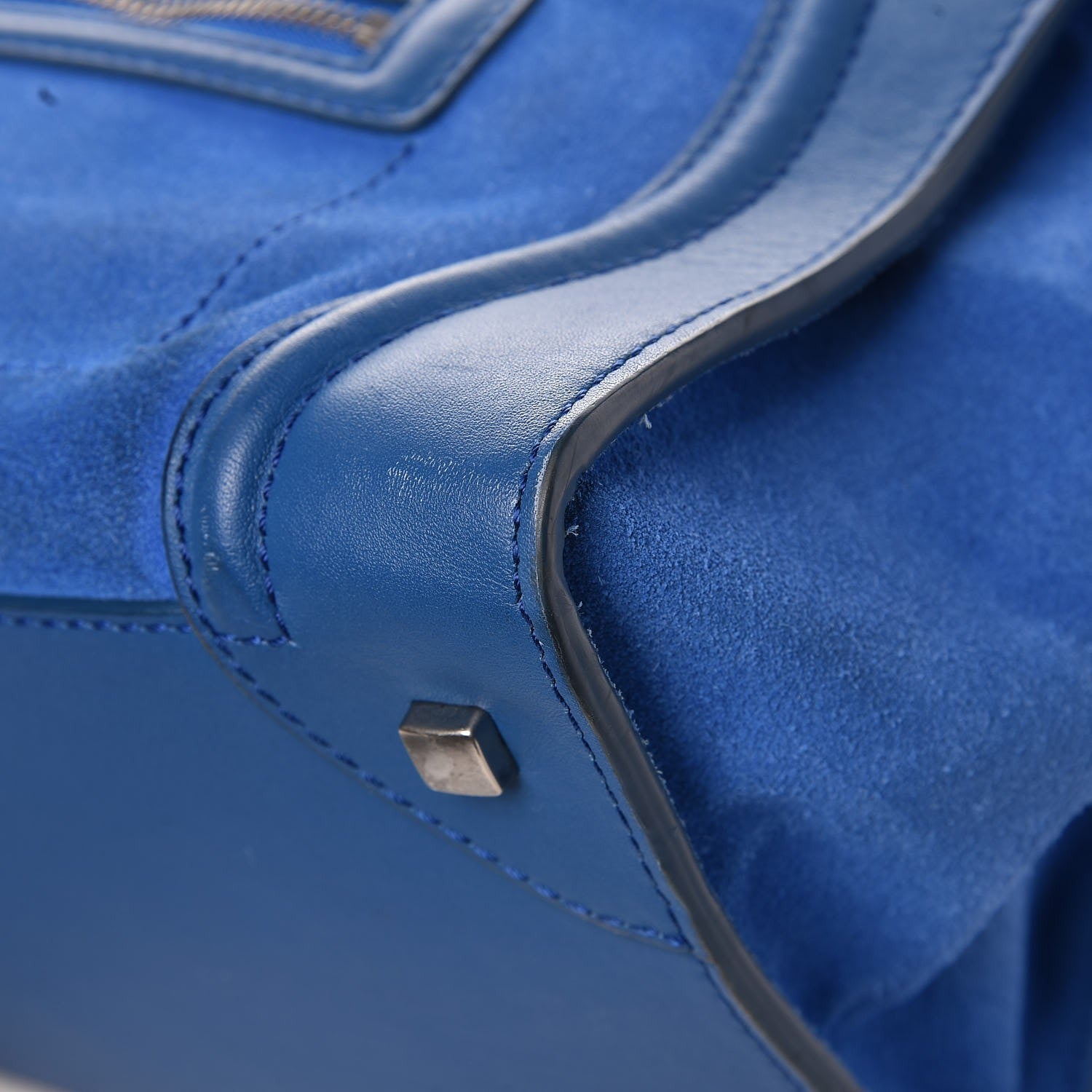 Celine Smooth Calfskin Suede Mini Luggage Royal Blue 11 of 19