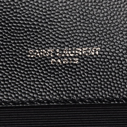 Saint Laurent Grain De Poudre Textured Mixed Matelasse Large Triquilt Monogram Satchel Black 13 of 17