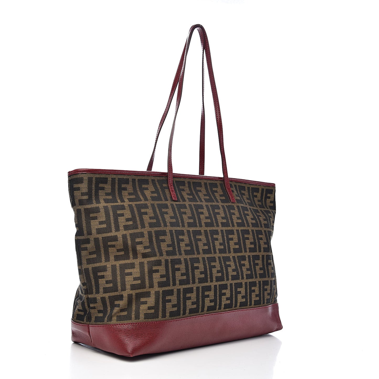 Zucca Vitello Elite Medium Roll Tote Tobacco Rosso Scuro