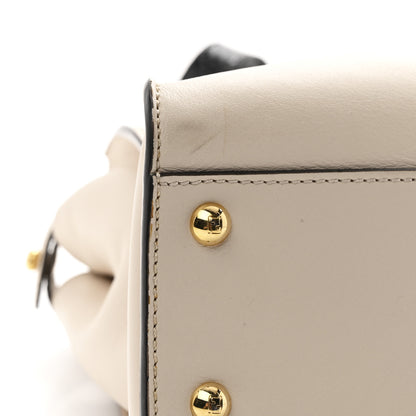 Fendi Vitello Seta Snakeskin Monster Eyes Medium Peekaboo Iconic Satchel  Amido Sand Black 32 of 57