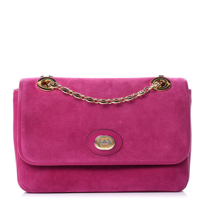 Gucci Suede Azalea Calfskin Small Marina Chain Shoulder Bag Fucsia 1 of 11
