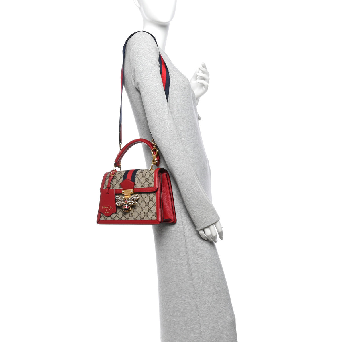 Gucci GG Supreme Monogram Small Queen Margaret Top Handle Bag Red 2 of 10