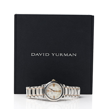 David Yurman Stainless Steel 18K Yellow Gold Diamond Mother of Pearl 30mm Classic Quartz Watch 6 of 6