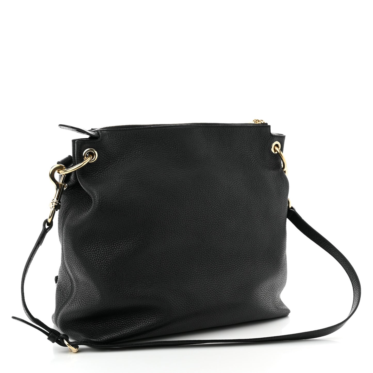 Pebbled Calfskin Large Soho Hobo Black