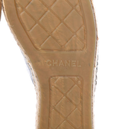 Chanel Goatskin Patent CC Espadrille Mules 40 Black 6 of 11