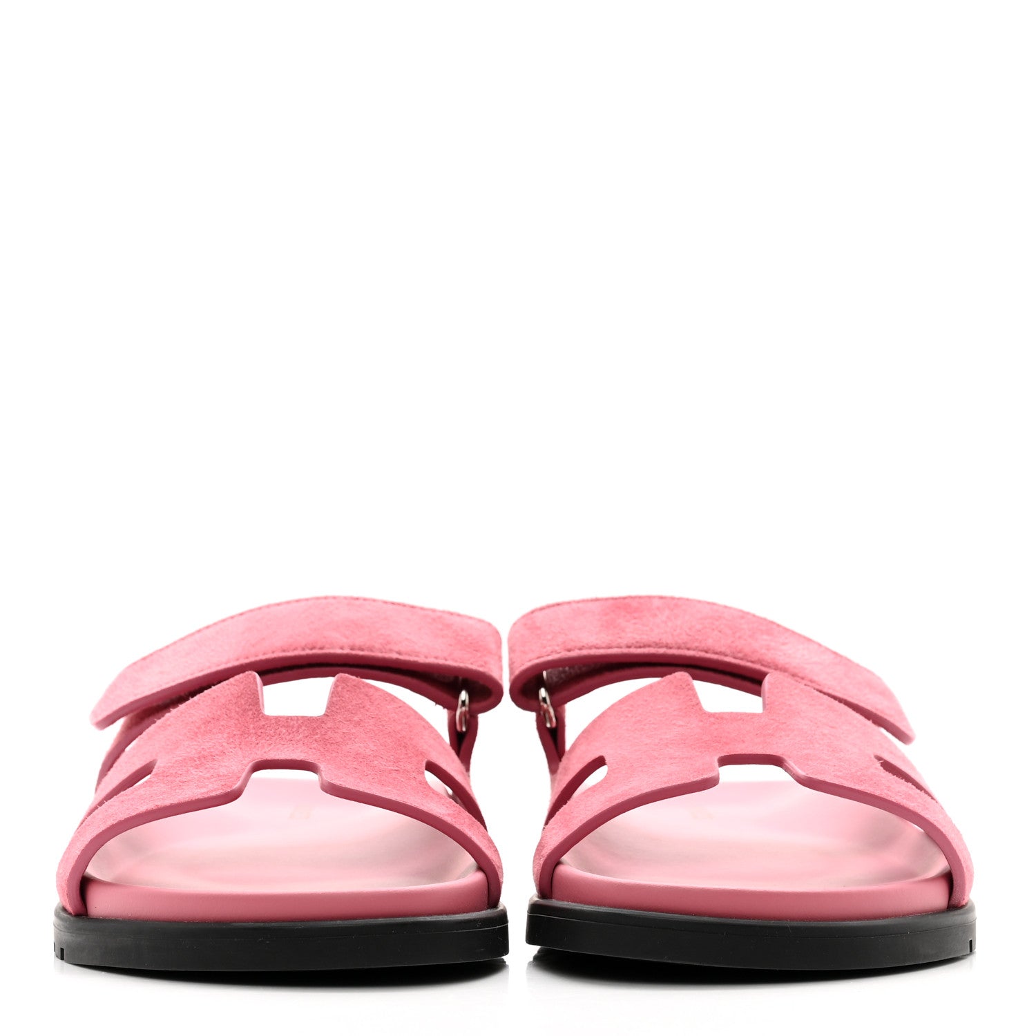 Hermes Suede Goatskin Womens Chypre Sandals 37 Rose Aphrodite 2 of 9