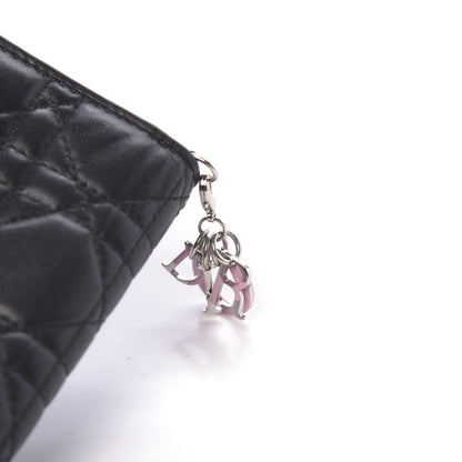 Christian Dior Lambskin Cannage Bi-Color Small Lady Dior Flap Card Holder Black Pink 8 of 8