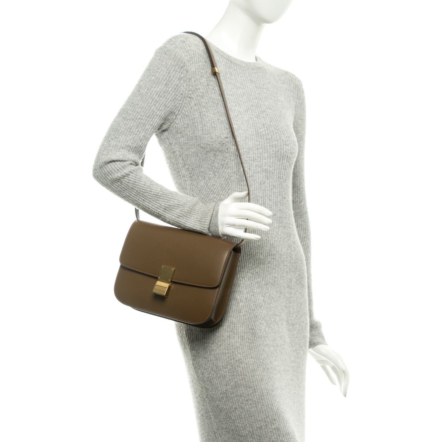 Celine Box Calfskin Medium Classic Box Flap Bag Moss Green 2 of 8