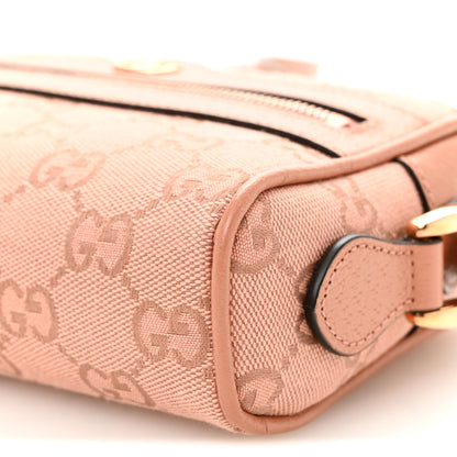 Gucci Monogram Textured Dollar Calfskin Mini Ophidia Shoulder Bag Cloche Rose Pink 10 of 11