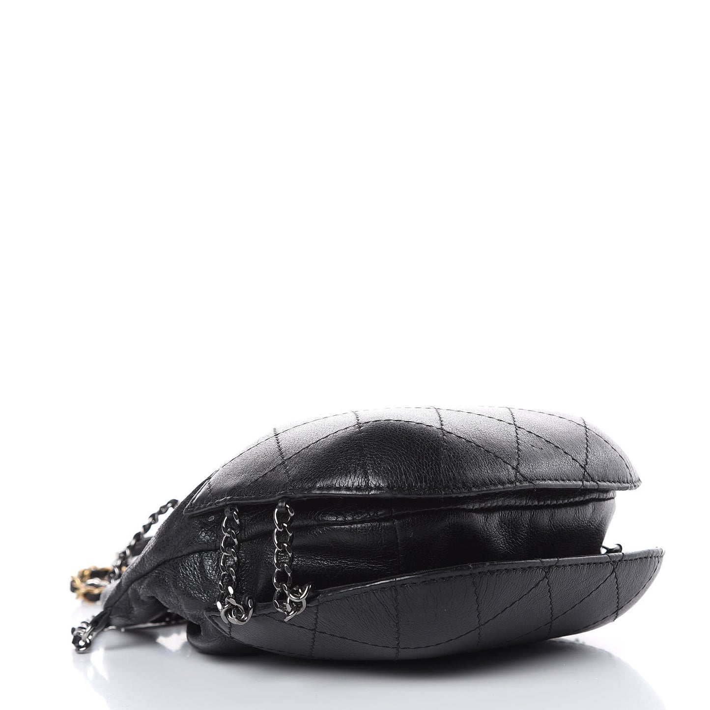 Calfskin Quilted Small Gabrielle Bucket Black
