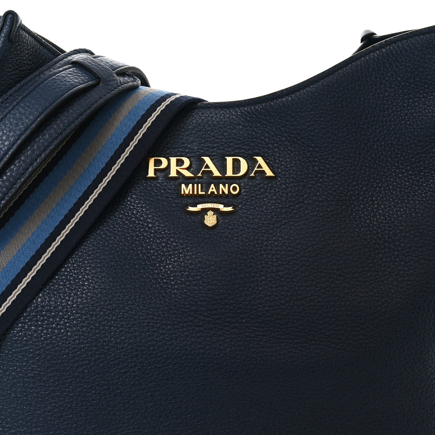 Vitello Daino Soft Shoulder Bag Blue