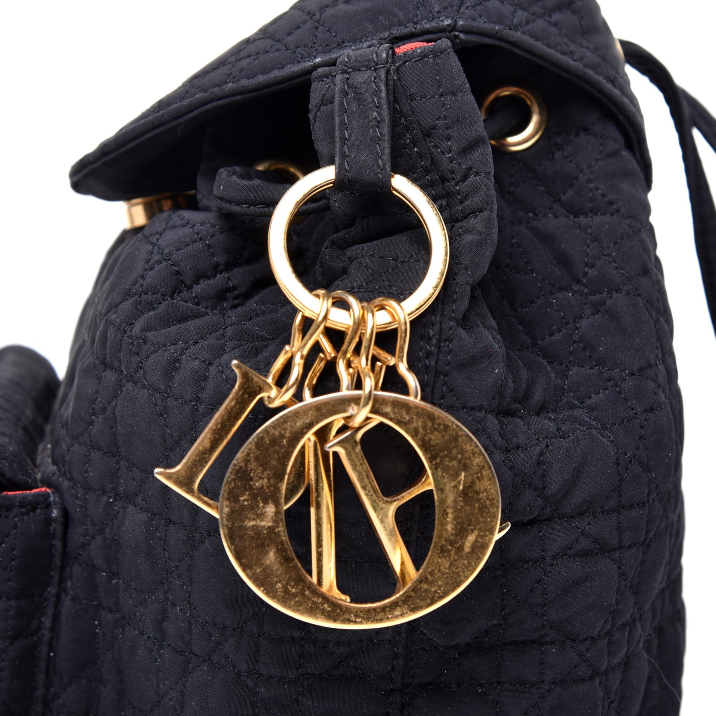 Nylon Cannage Backpack Navy Blue
