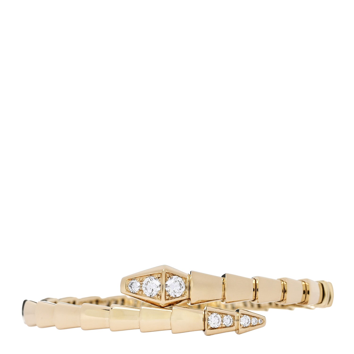 Bulgari 18K Yellow Gold Diamond Serpenti Viper Bracelet XS 1 of 4