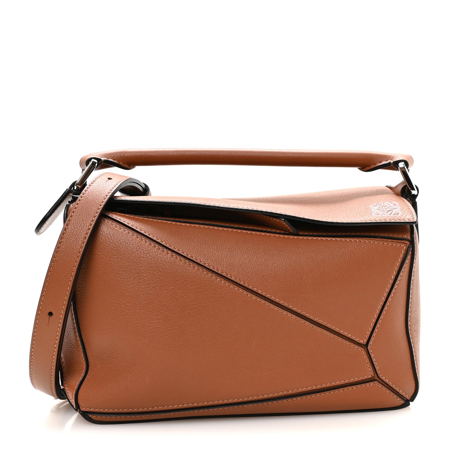 Calfskin Small Puzzle Edge Bag Tan
