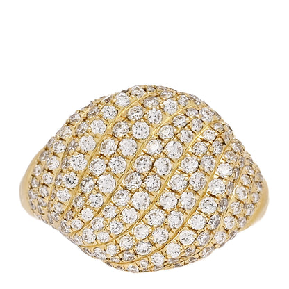 David Yurman 18K Yellow Gold Diamond Sculpted Cable Pinky Ring 44 3 1 of 5