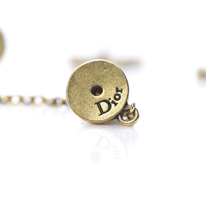 Christian Dior Heart Star Drop Earrings Antique Gold 4 of 5