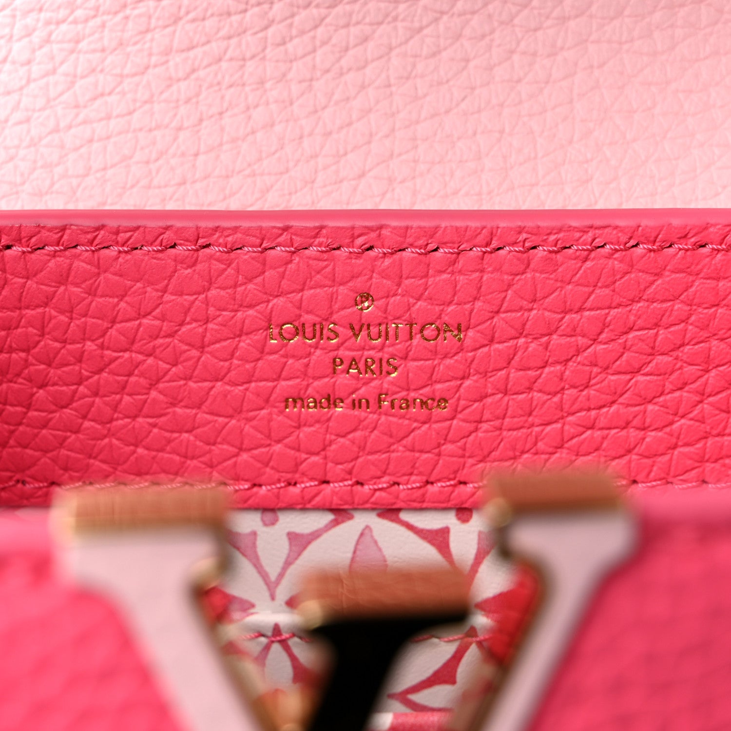 Louis Vuitton Taurillon Monogram Tile Capucines Mini Dragonfruit Ballet Pink 6 of 10