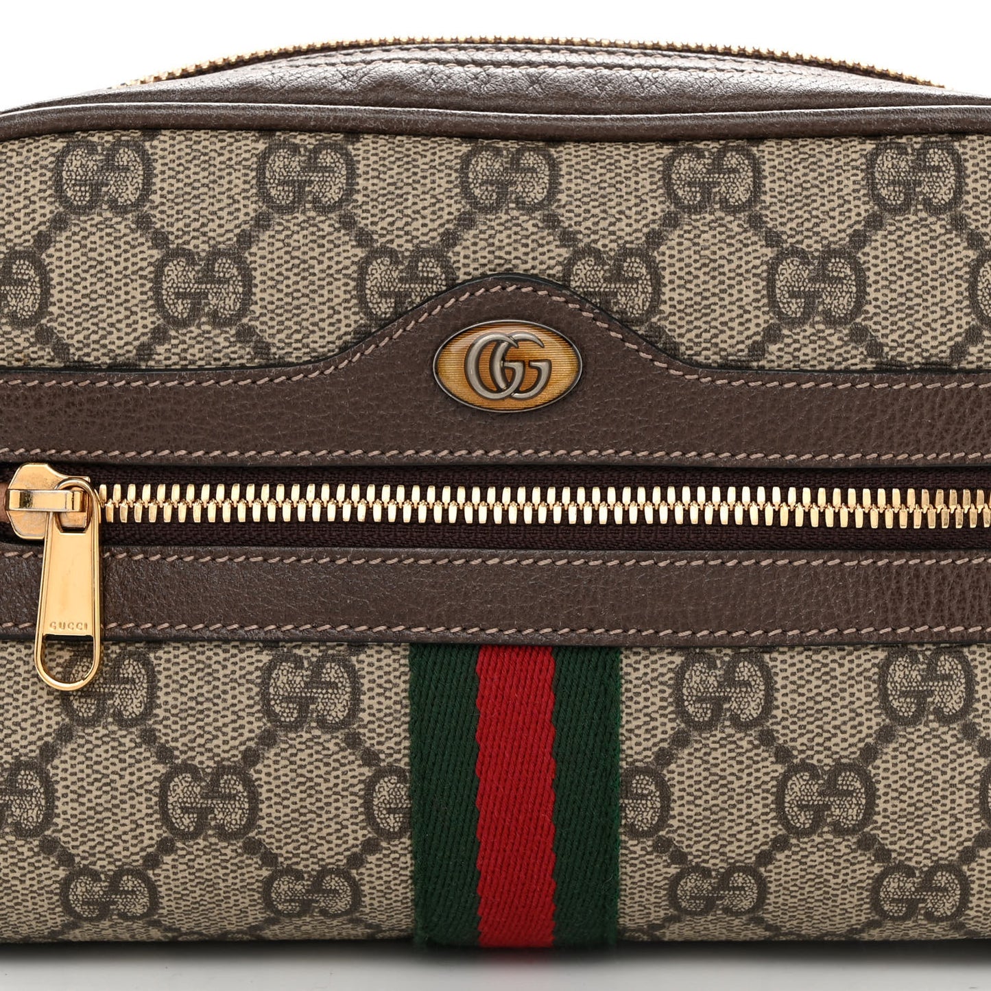 GG Supreme Monogram Web Small Ophidia Belt Bag 95 38 Dark Brown