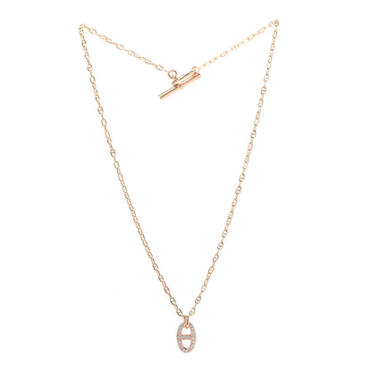 Hermes 18K Rose Gold Diamond PM New Farandole Pendant Necklace ST 3 of 5