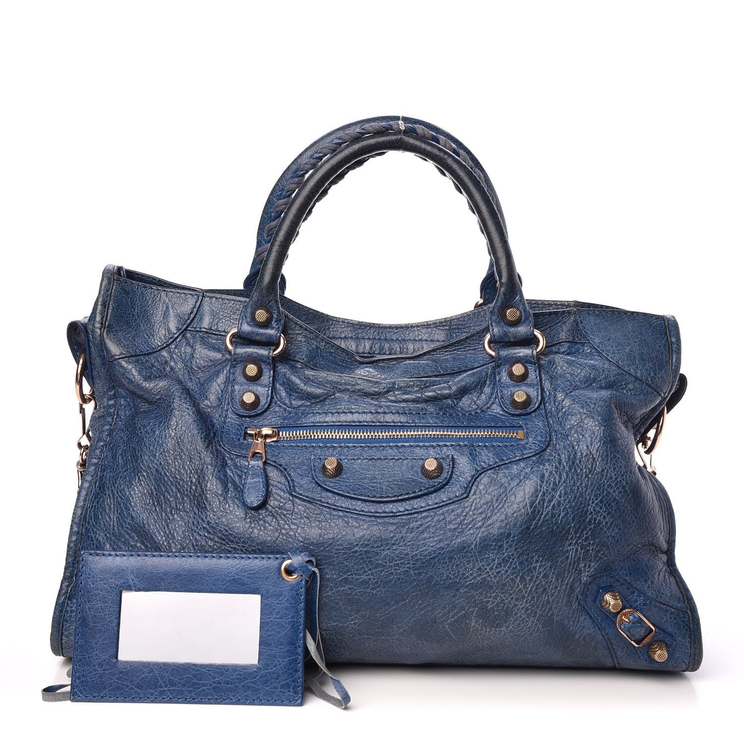 Agneau Giant 12 Rose Gold Hardware City Bleu Cobalt Bleu Electric