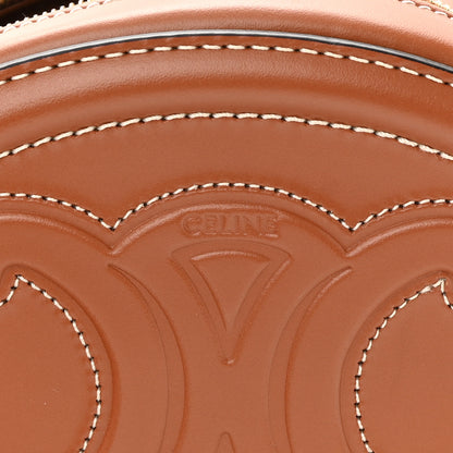 Celine Smooth Calfskin Cuir Small Triomphe Oval Crossbody Purse Tan 6 of 12