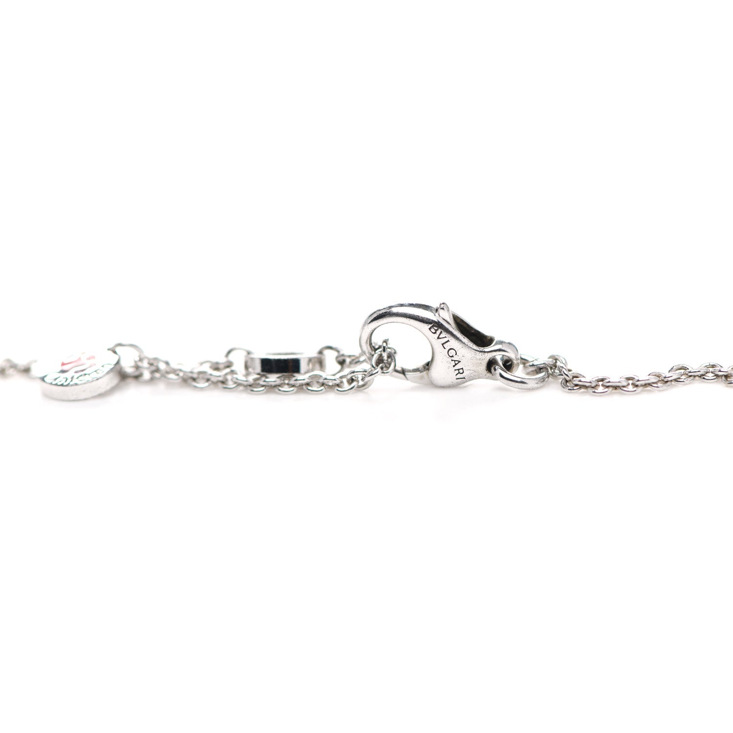 Bulgari Sterling Silver Ceramic Save The Children Pendant Necklace 4 of 5