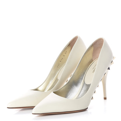 Valentino Garavani Nappa Rockstud Jaw Stud 100mm Pumps 37 Ivory 3 of 8