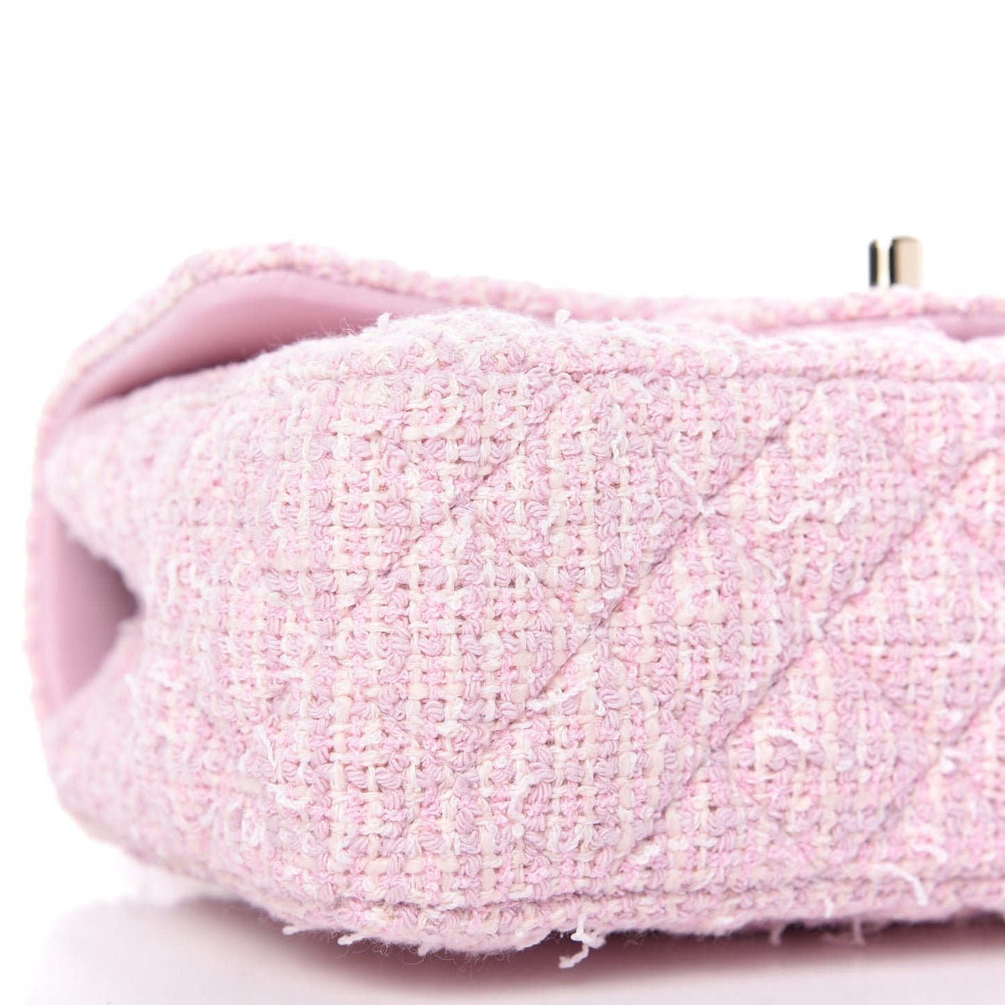 Tweed Quilted Mini Rectangular Flap Pink