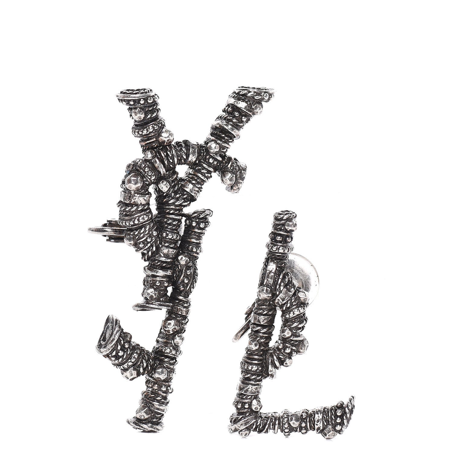 Saint Laurent Berber Metal Deconstructed Opyum Clip On Earrings 1 of 4