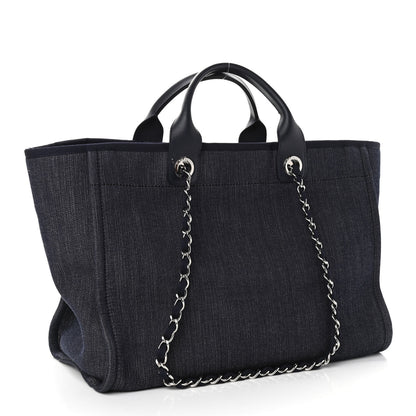 Chanel Denim Medium Deauville Tote Dark Blue 3 of 10
