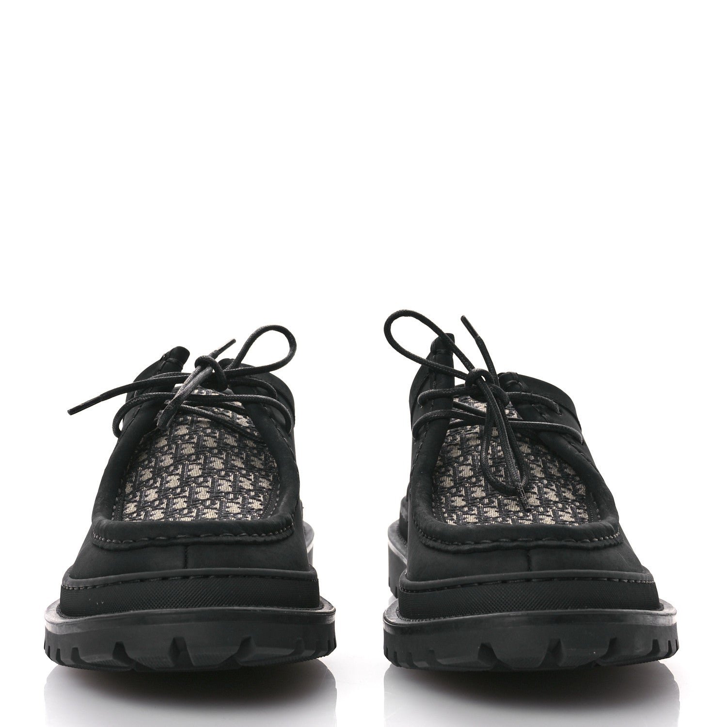 Christian Dior Nubuck Calfskin Oblique Explorer Boat Shoe 43 Black