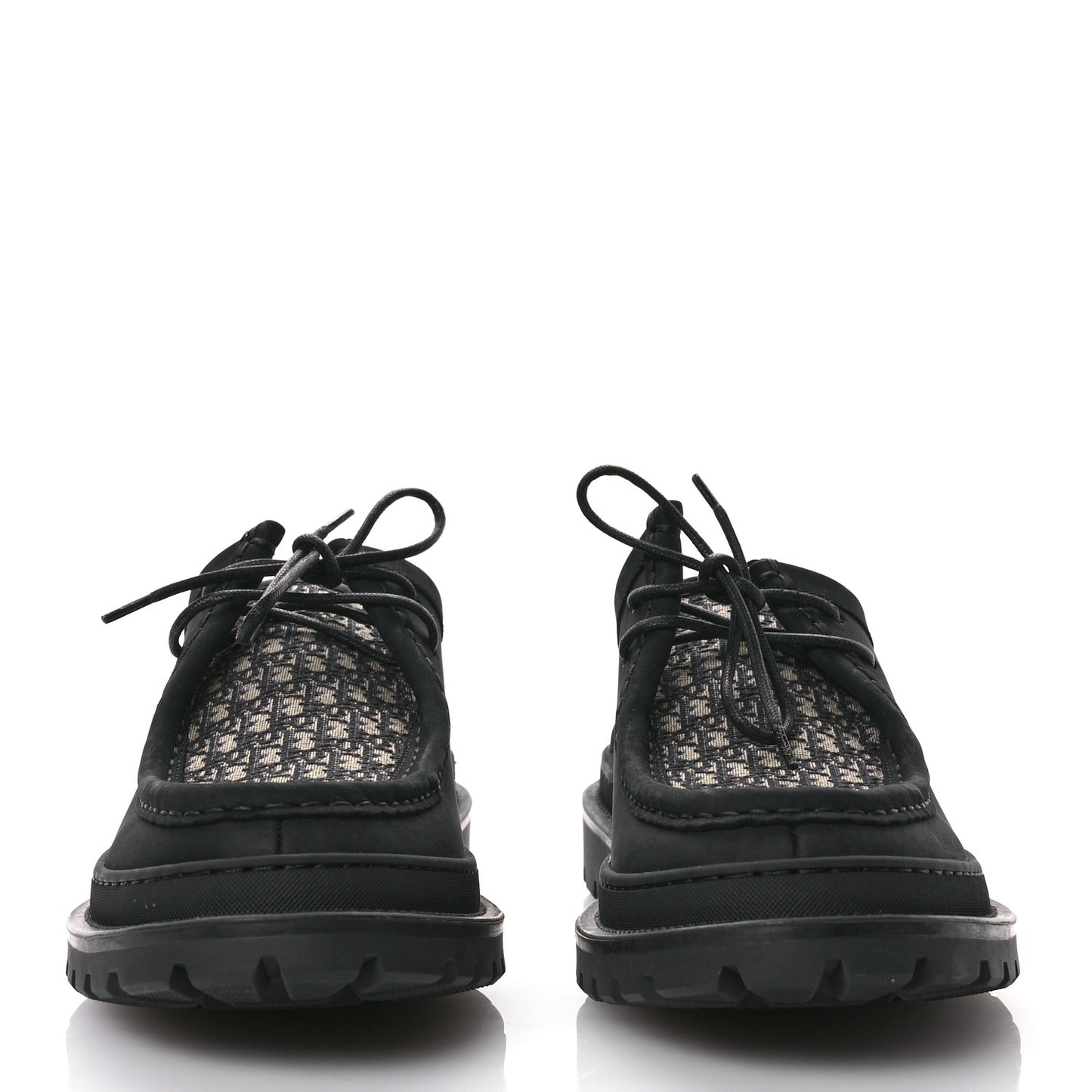 Nubuck Calfskin Oblique Explorer Boat Shoe 43 Black Beige