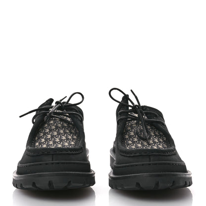 Christian Dior Nubuck Calfskin Oblique Explorer Boat Shoe 43 Black Beige 3 of 9