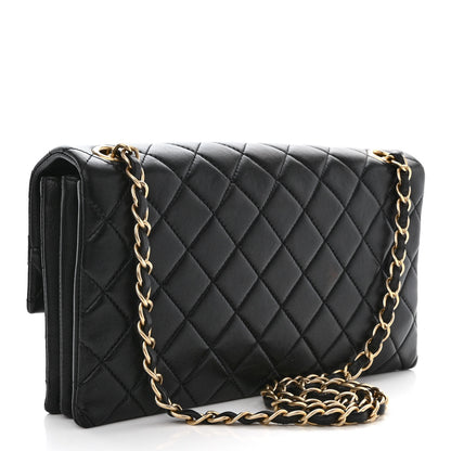 Chanel Lambskin Quilted 3 Pocket Accordion Flap Black 3 of 10