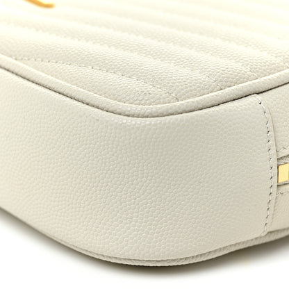 Saint Laurent Grain De Poudre Matelasse Monogram Mini Lou Camera Bag Crema Soft 9 of 10