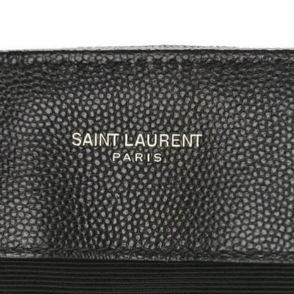 Saint Laurent Grain de Poudre Calfskin Y Quilted Monogram Medium Loulou Chain Satchel Black 7 of 9