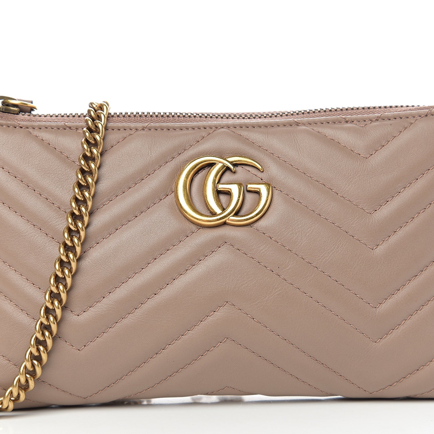 Gucci Calfskin Matelasse Mini GG Marmont Chain Bag Porcelain Rose 6 of 8