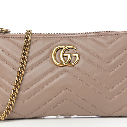 Gucci Calfskin Matelasse Mini GG Marmont Chain Bag Porcelain Rose 6 of 8