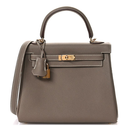 Hermes Togo Kelly Retourne 25 Etoupe 1 of 11